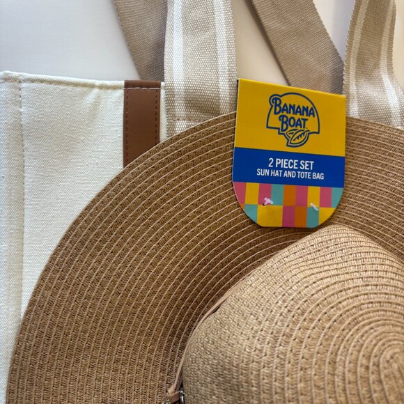Banana Boat Canvas Tote & Sun Hat Vacation Combo -2/1 Gift Set - NWT - Picture 6 of 11